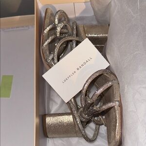 Loeffler Randall Glittering Silver Block Heels